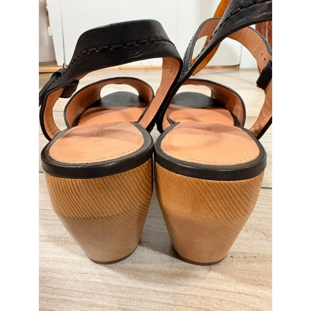 Sigerson Morrison Black Leather Cailey Platform Sandals Women's 8 Casual Retro
